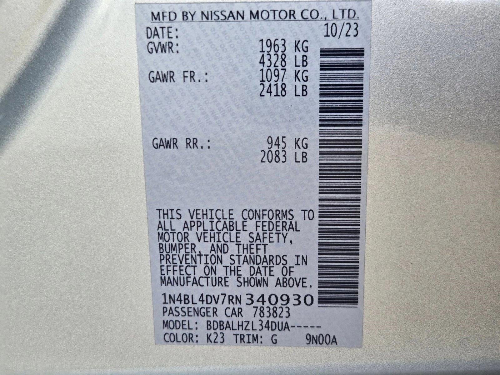 2024 Nissan Altima 2.5 SV