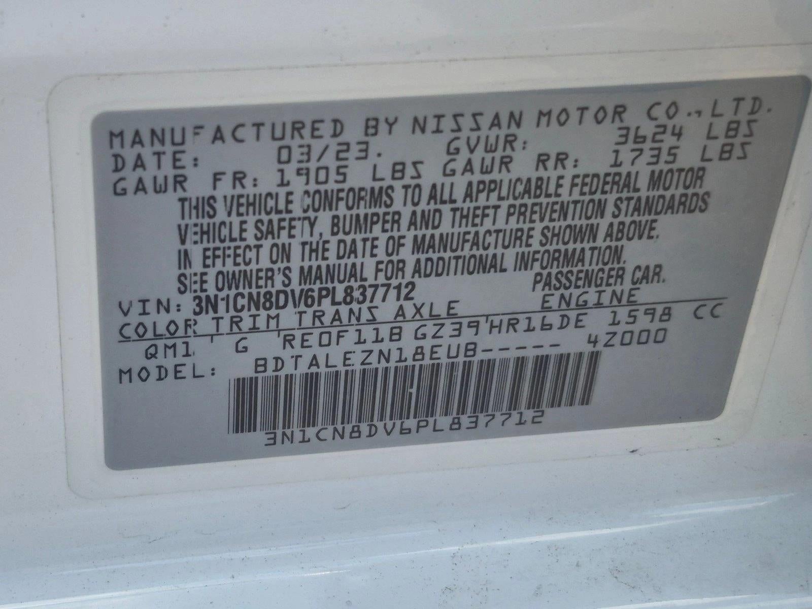 2023 Nissan Versa 1.6 S Xtronic CVT