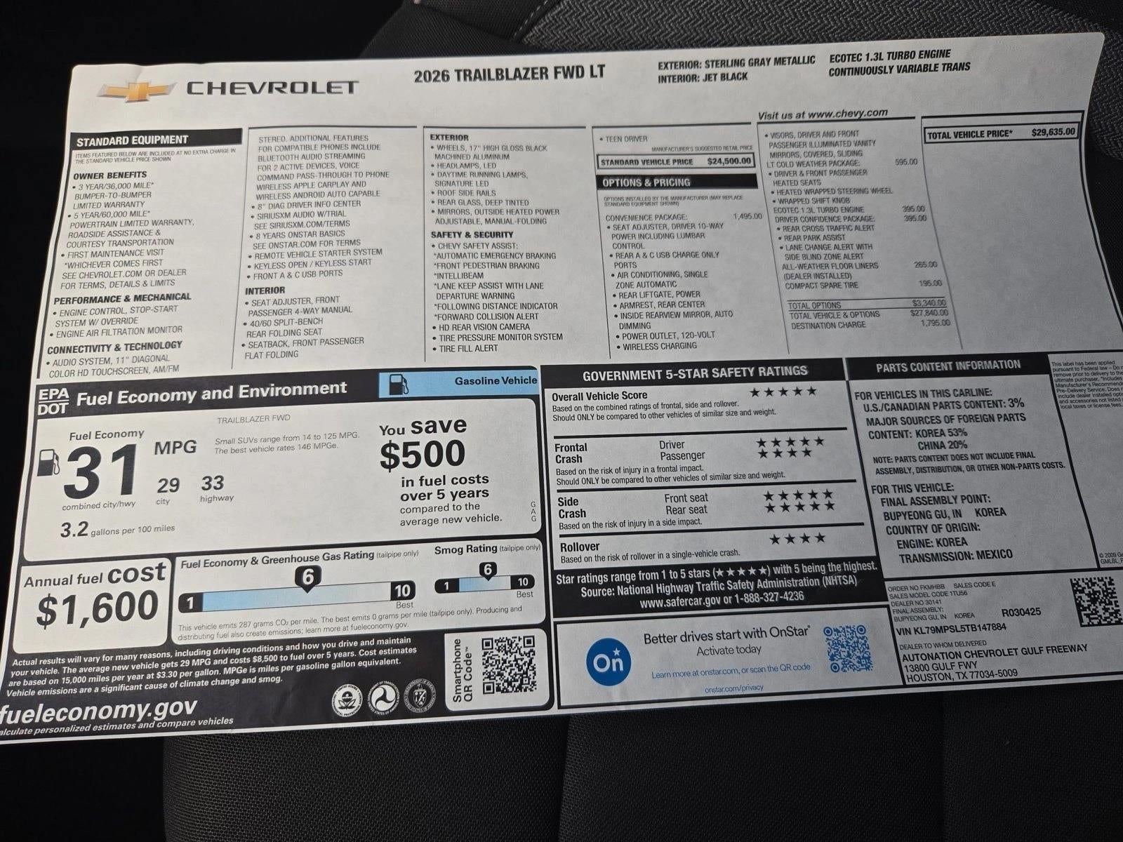 2026 Chevrolet Trailblazer LT