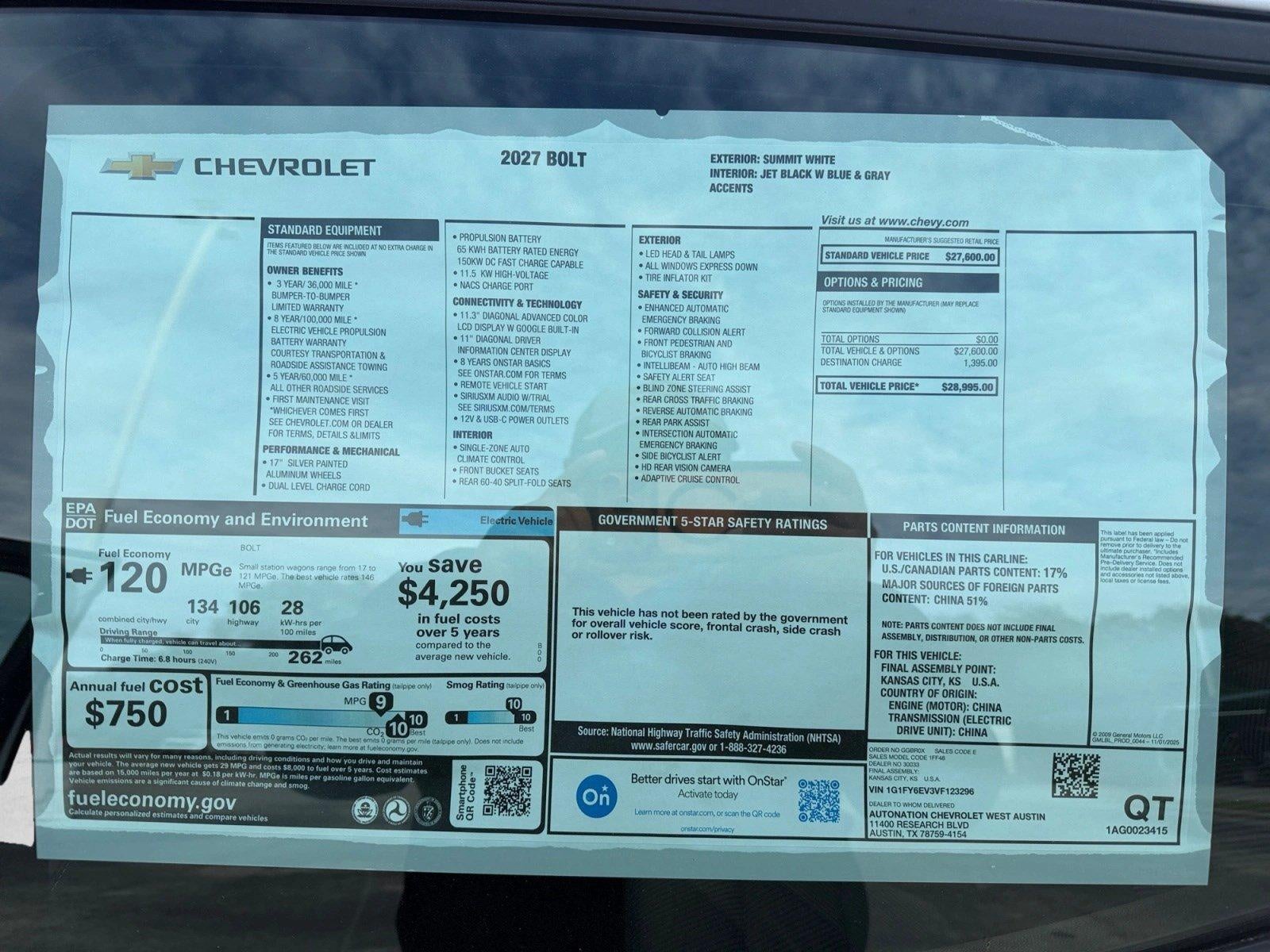 2027 Chevrolet Bolt FWD 4dr LT